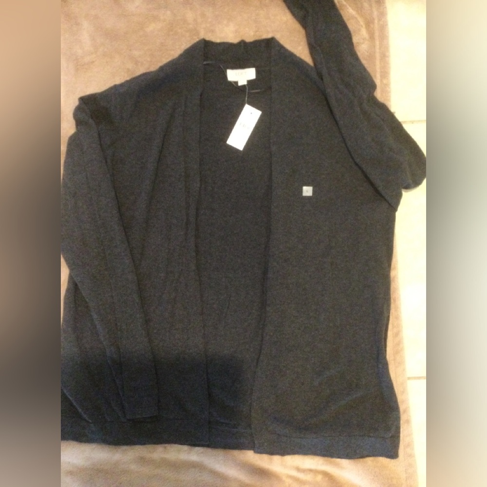 LOFT Light-weight Charcoal gray, cardigan sweater. Size L